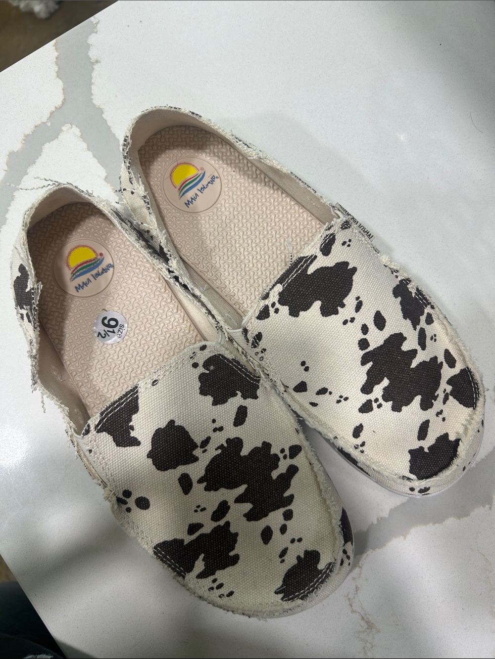 Casual Cow-Print Slip-On Flats